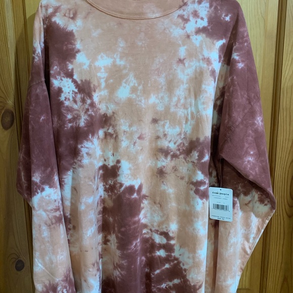 Free People Women's Be Free Tie Dye Top - Cabernet Combo Size L - Picture 3 of 4